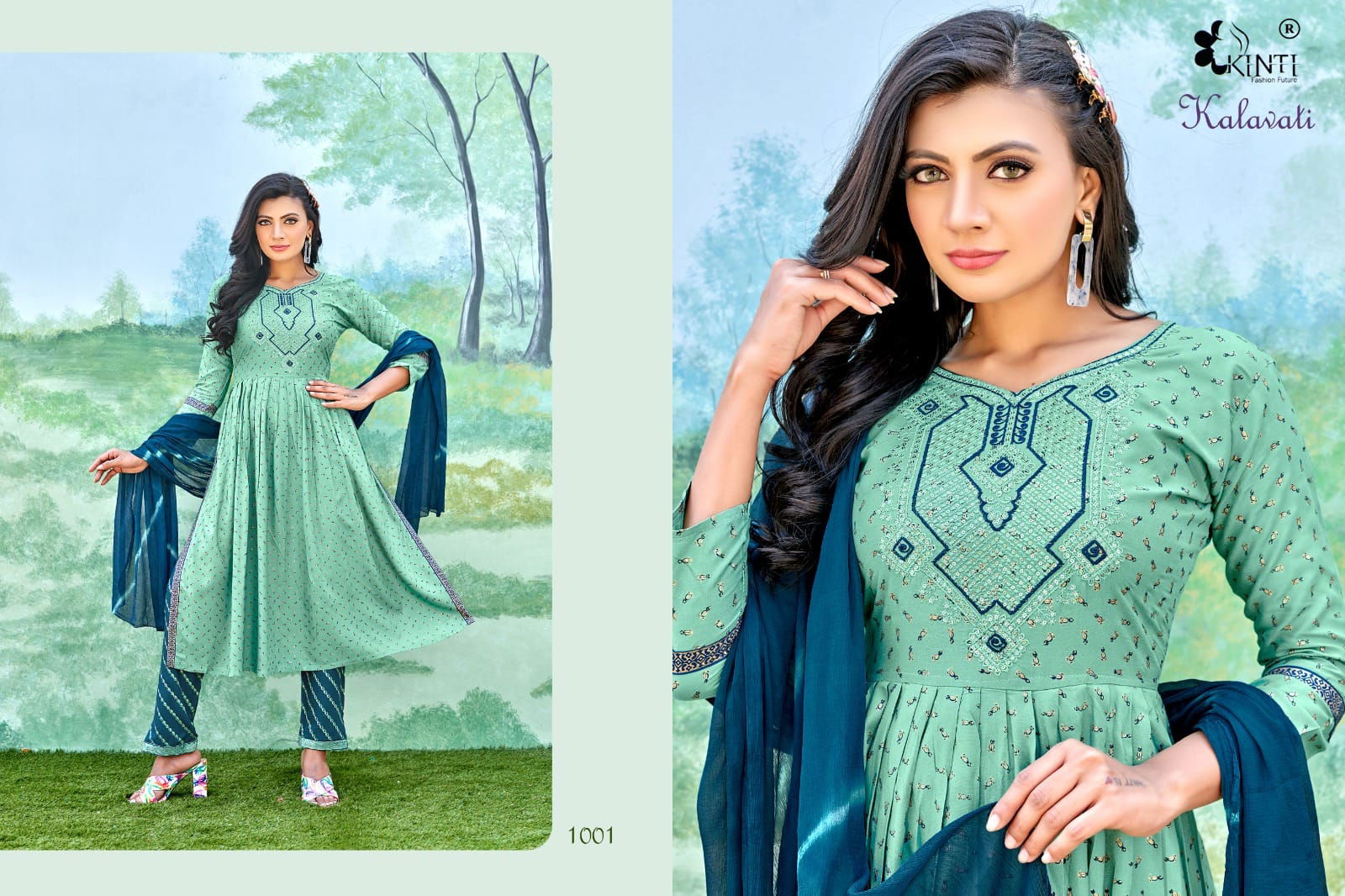 Kinti Kalawati 1001-1008 Nyra Cut Readymade Catalog